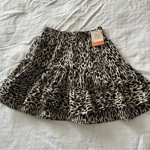 Linen skirt fresh boutique animal print small
